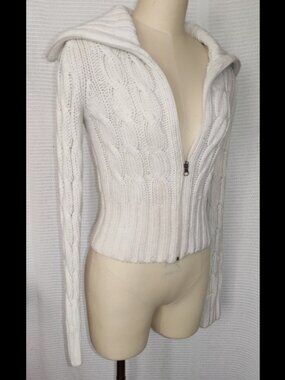 Cable Knit Full Zip Up Cardigan Sweater